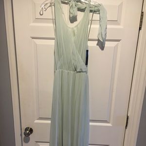 Alice + Olivia Pale Aqua Halter Dress